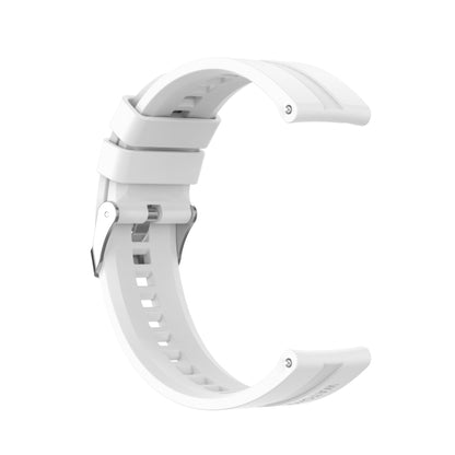 For Huawei Watch GT 2 46mm Silicone  Watch Band with Silver Buckle(White) - Watch Bands by PMC Jewellery | Online Shopping South Africa | PMC Jewellery | Buy Now Pay Later Mobicred