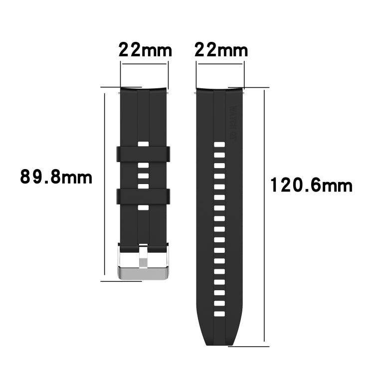 For Huawei Watch GT 2 46mm Silicone  Watch Band with Silver Buckle(White) - Watch Bands by PMC Jewellery | Online Shopping South Africa | PMC Jewellery | Buy Now Pay Later Mobicred