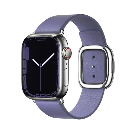 Modern Style Leather Watch Band For Apple Watch 42mm / 41mm / 40mm / 38mm(Purple) - Watch Bands by PMC Jewellery | Online Shopping South Africa | PMC Jewellery | Buy Now Pay Later Mobicred