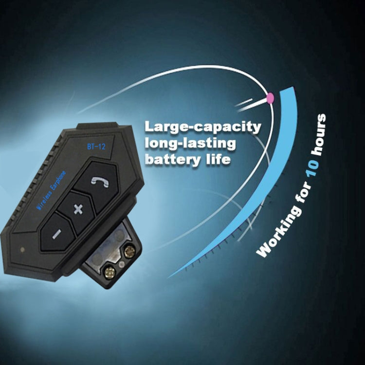 BT12 Motorcycle Helmet Bluetooth Headset Motorcycle Intercom Bluetooth Headset - Motorcycle Walkie Talkie by PMC TechLife | Online Shopping South Africa | PMC TechLife | Buy Now Pay Later Mobicred