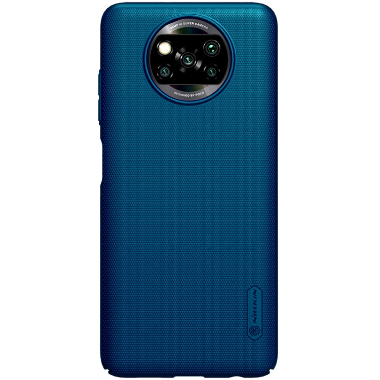 For Xiaomi Poco X3 NFC NILLKIN Frosted Concave-convex Texture PC Protective Case(Peacock Blue) - Xiaomi Cases by NILLKIN | Online Shopping South Africa | PMC Jewellery