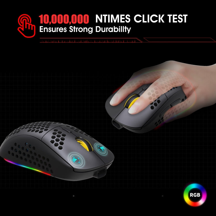 HXSJ T90 RGB Light Three-mode Wireless Gaming Mouse - Wireless Mice by HXSJ | Online Shopping South Africa | PMC TechLife | Buy Now Pay Later Mobicred