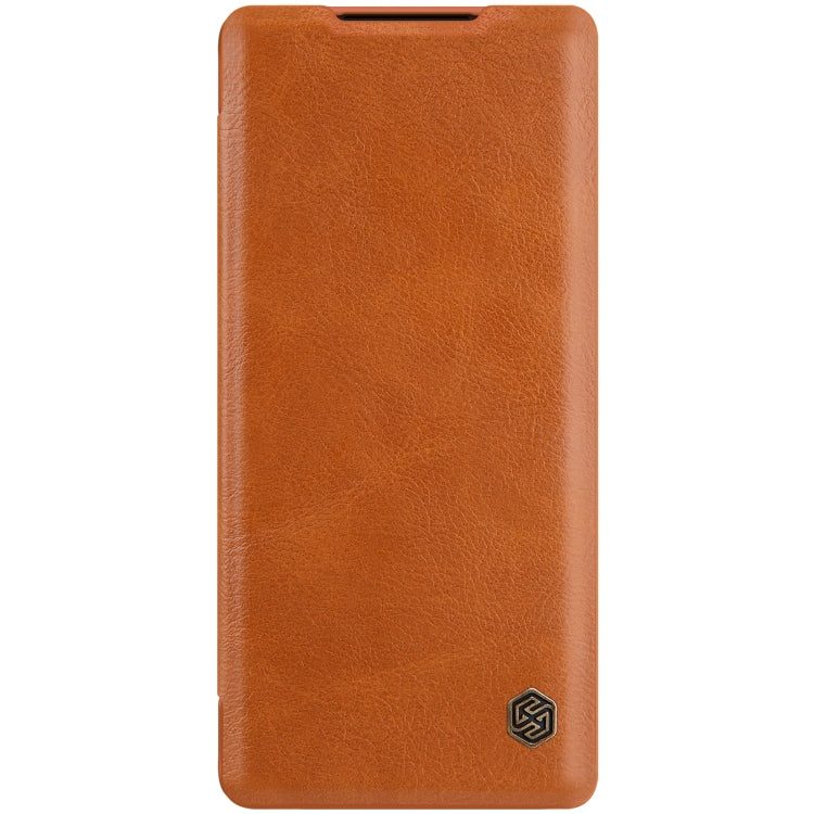 For Huawei Mate 40 Pro NILLKIN QIN Series Crazy Horse Texture Horizontal Flip Leather Case with Card Slot(Brown) - Huawei Cases by NILLKIN | Online Shopping South Africa | PMC Jewellery