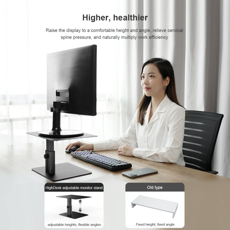 NILLKIN N6 Adjustable High Desk Laptop Monitor Stand Holder (Black) - Laptop Stand by NILLKIN | Online Shopping South Africa | PMC Jewellery