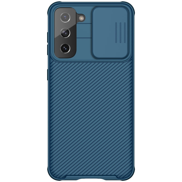 For Samsung Galaxy S21 5G NILLKIN Black Mirror Pro Series Camshield Full Coverage Dust-proof Scratch Resistant Phone Case(Blue) - Galaxy S21 5G Cases by NILLKIN | Online Shopping South Africa | PMC Jewellery