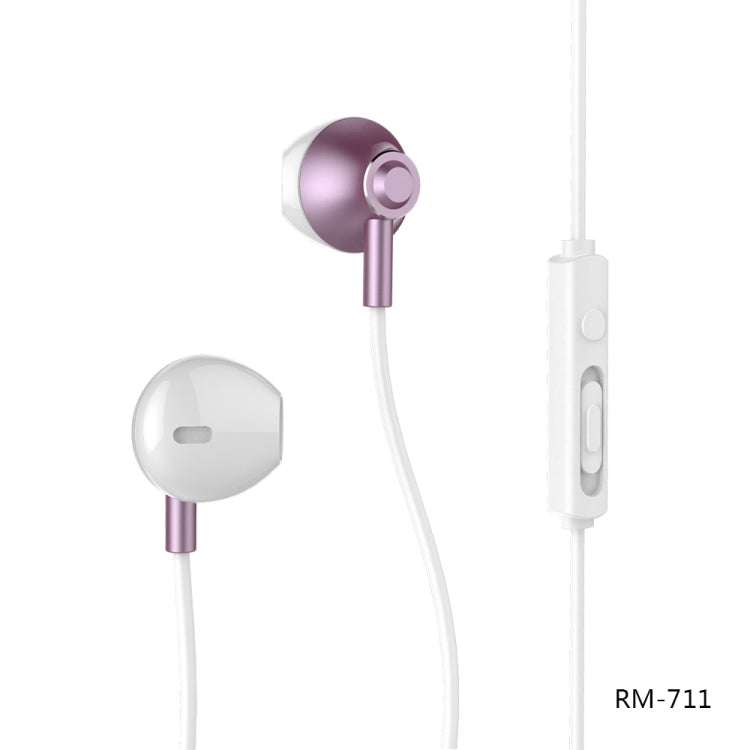 REMAX RM-711 Music Wired Earphone with MIC & Support Hands-free(Rose Gold) - Normal Style Earphone by REMAX | Online Shopping South Africa | PMC Jewellery