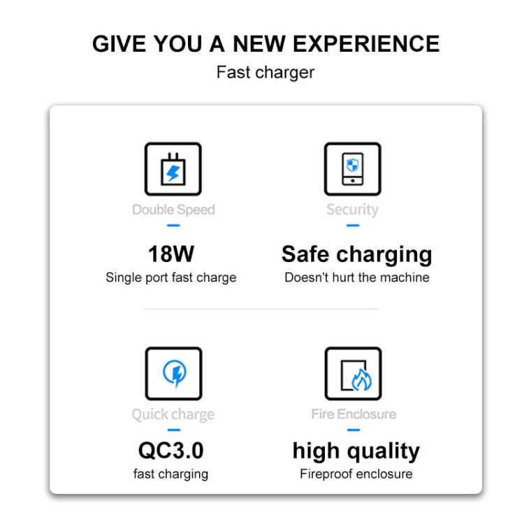 WK WP-U57 Max 18W Maxspeed QC3.0 Fast Charger + USB to 8 Pin Data Cable, Plug Type:EU Plug - free shipping - PMC TechLife - Order now!