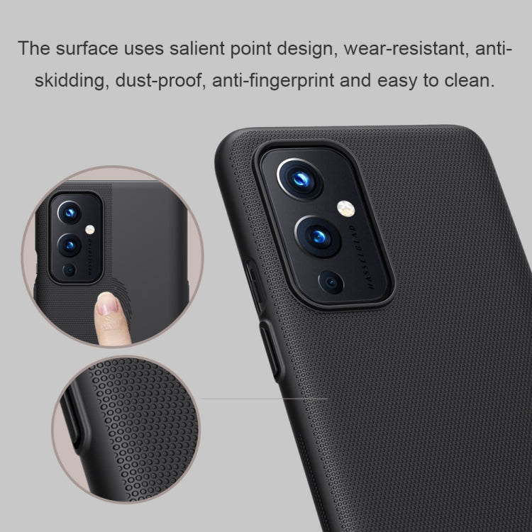 For OnePlus 9 (IN/CN Version) NILLKIN Frosted Concave-convex Texture PC Protective Case(Black) - OnePlus Cases by NILLKIN | Online Shopping South Africa | PMC Jewellery