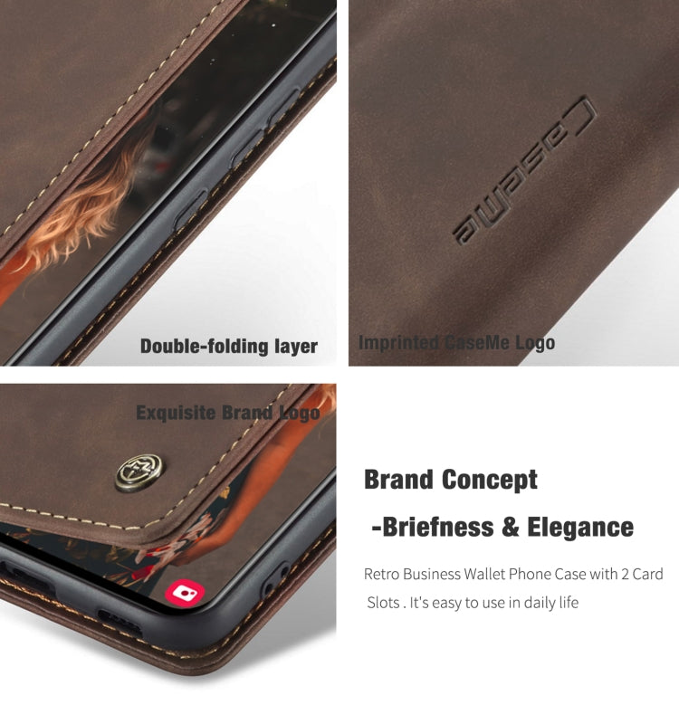 For Samsung Galaxy S21 FE CaseMe 013 Multifunctional Horizontal Flip Leather Case, with Card Slot & Holder & Wallet(Coffee) - Galaxy Phone Cases by CaseMe | Online Shopping South Africa | PMC Jewellery | Buy Now Pay Later Mobicred