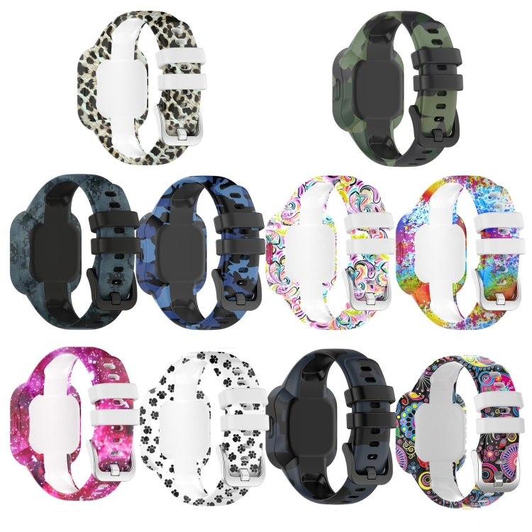 Compatible with Garmin Vivofit JR3 Silicone Printing Watch Band(Camouflage Blue) - Watch Bands by PMC TechLife | Online Shopping South Africa | PMC TechLife | Buy Now Pay Later Mobicred