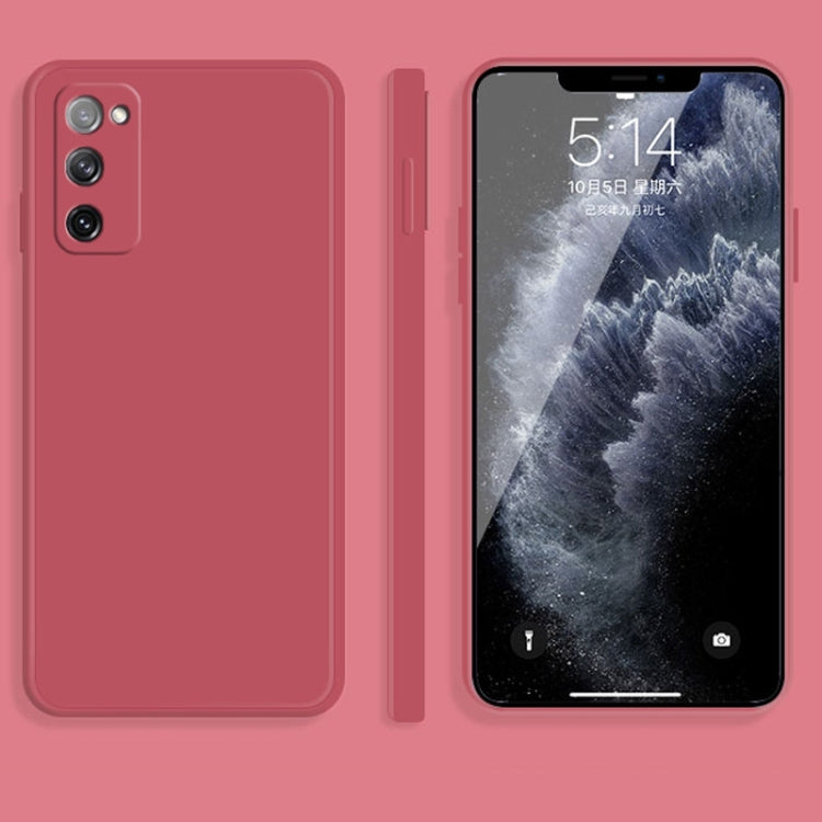 For Samsung Galaxy S20 FE Solid Color Imitation Liquid Silicone Straight Edge Dropproof Full Coverage Protective Case(Red) - free shipping - PMC TechLife - Order now!