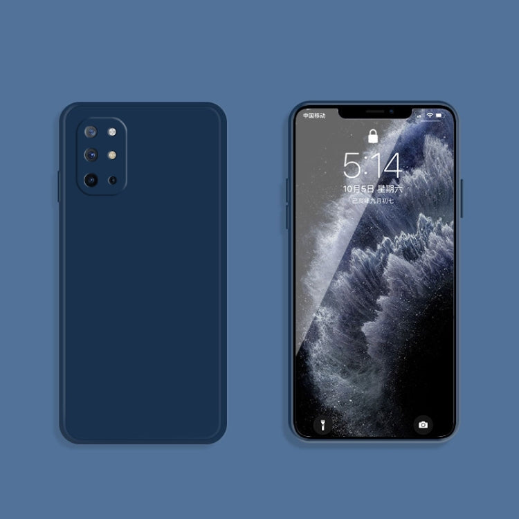 For OnePlus 8T Solid Color Imitation Liquid Silicone Straight Edge Dropproof Full Coverage Protective Case(Blue) - OnePlus Cases by PMC TechLife | Online Shopping South Africa | PMC TechLife | Buy Now Pay Later Mobicred