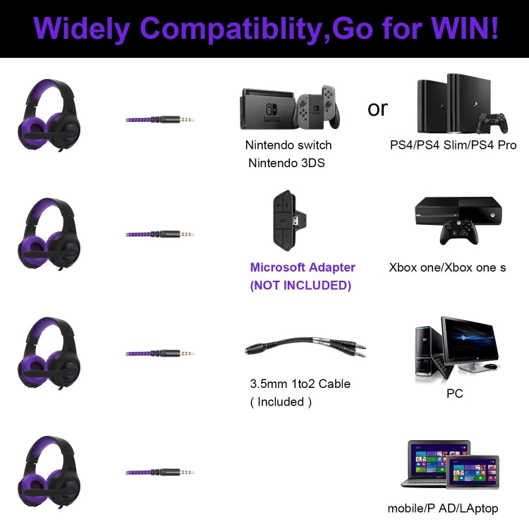 Anivia AH68 3.5mm Wired Gaming Headset with Microphone(Black Purple) - Multimedia Headset by SADES | Online Shopping South Africa | PMC Jewellery