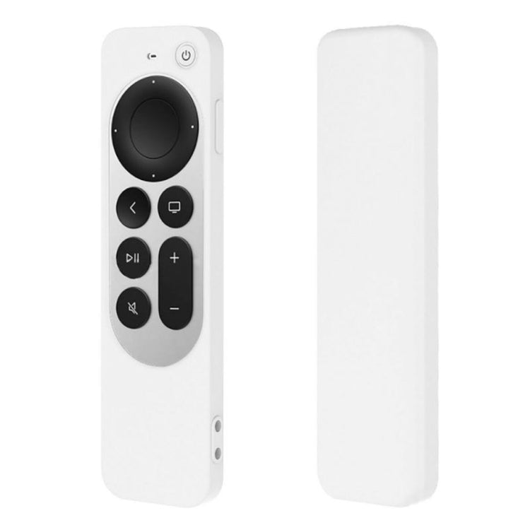 Silicone Protective Case Cover with Rope For Apple TV 4K 4th Siri Remote Controller(White) - Apple TV Accessories by PMC TechLife | Online Shopping South Africa | PMC TechLife