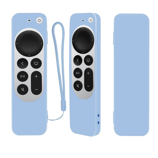 Silicone Protective Case Cover with Rope For Apple TV 4K 4th Siri Remote Controller(Sky Blue) - Apple TV Accessories by PMC Jewellery | Online Shopping South Africa | PMC Jewellery