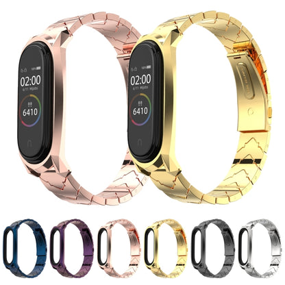 For Xiaomi Mi Band 6 / 5 / 4 / 3 Mijobs GT Metal Stainless Steel V Type Watch Band(Gold) - Watch Bands by MIJOBS | Online Shopping South Africa | PMC Jewellery | Buy Now Pay Later Mobicred