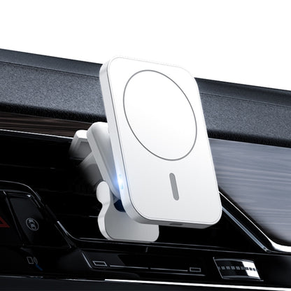 adj-987 15W Magsafe Magnetic Car Air Outlet Wireless Charger with LED Indicator(White) - Wireless Charger Holders by PMC Jewellery | Online Shopping South Africa | PMC Jewellery