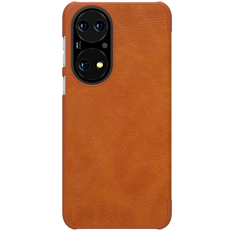 For Huawei P50 NILLKIN QIN Series Crazy Horse Texture Horizontal Flip Leather Case with Card Slot(Brown) - Huawei Cases by NILLKIN | Online Shopping South Africa | PMC Jewellery