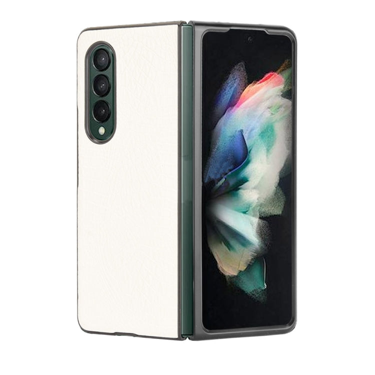 For Samsung Galaxy Z Fold3 5G Shockproof Crocodile Texture PC + PU Case(White) - free shipping - PMC TechLife - Order now!