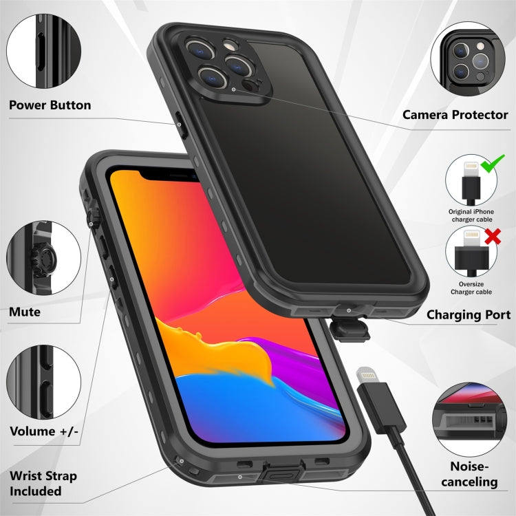 For iPhone 13 Pro Max RedPepper Transparent Dot Shockproof Waterproof PC + TPU Protective Case (Black) - iPhone 13 Pro Max Cases by RedPepper | Online Shopping South Africa | PMC TechLife | Buy Now Pay Later Mobicred