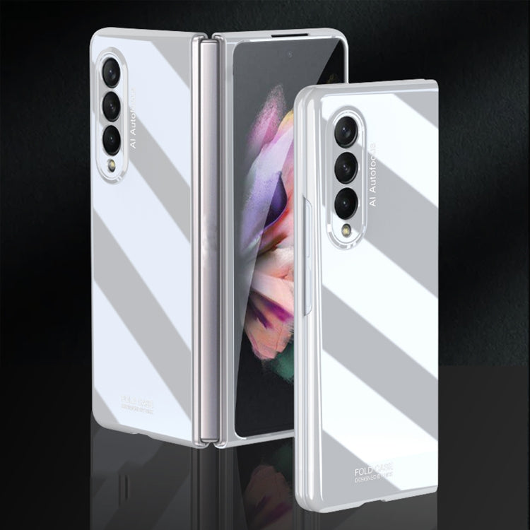 For Samsung Galaxy Z Fold3 5G GKK Folding UV Grilled Porcelain Protective Case(White) - Galaxy Phone Cases by GKK | Online Shopping South Africa | PMC Jewellery | Buy Now Pay Later Mobicred