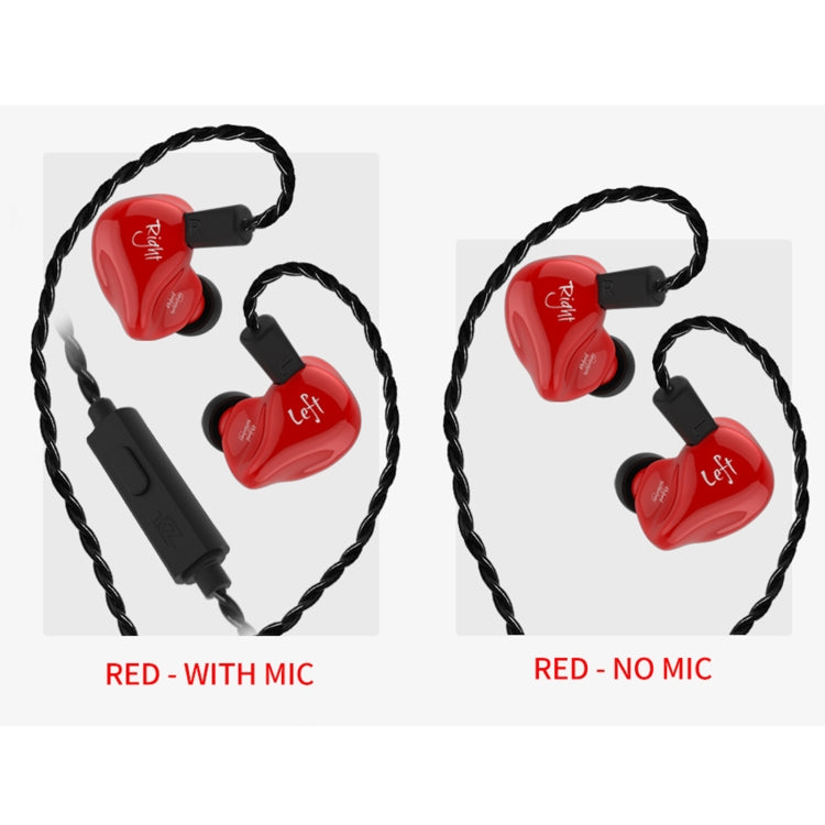 KZ ZS4 Ring Iron Hybrid Drive In-ear Wired Earphone, Mic Version(Red) - In Ear Wired Earphone by KZ | Online Shopping South Africa | PMC Jewellery | Buy Now Pay Later Mobicred