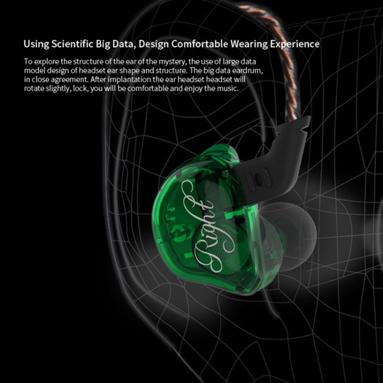 KZ ZSR 6-unit Ring Iron In-ear Wired Earphone, Mic Version(Green) - In Ear Wired Earphone by KZ | Online Shopping South Africa | PMC Jewellery