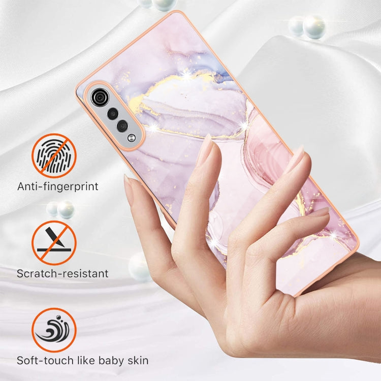 For LG Velvet 5G / 4G Electroplating Marble Pattern Dual-side IMD TPU Shockproof Case(Rose Gold 005) - LG by PMC TechLife | Online Shopping South Africa | PMC TechLife | Buy Now Pay Later Mobicred