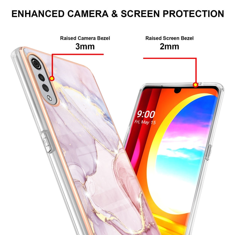 For LG Velvet 5G / 4G Electroplating Marble Pattern Dual-side IMD TPU Shockproof Case(Rose Gold 005) - LG by PMC TechLife | Online Shopping South Africa | PMC TechLife | Buy Now Pay Later Mobicred