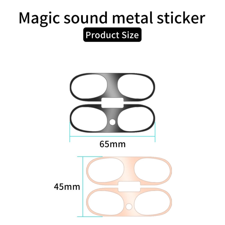 For Beats Studio Buds Wireless Bluetooth Earphone Magic Sound Metal Protective Sticker(Black) - Protective Sticker by PMC Jewellery | Online Shopping South Africa | PMC Jewellery