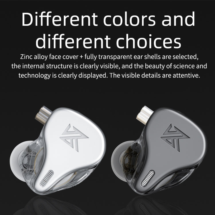 KZ DQ6 3-unit Dynamic HiFi In-Ear Wired Earphone No Mic(Grey) - In Ear Wired Earphone by KZ | Online Shopping South Africa | PMC Jewellery | Buy Now Pay Later Mobicred