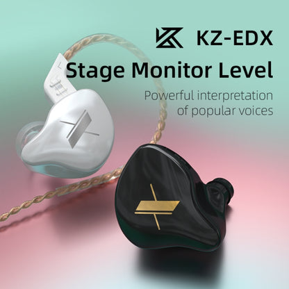 KZ EDX Dynamic Monitor HiFi In-Ear Wired Earphone With Mic(White) - In Ear Wired Earphone by KZ | Online Shopping South Africa | PMC Jewellery