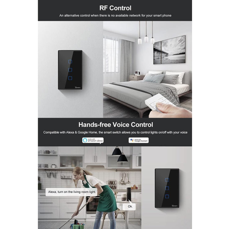 Sonoff T3 US-TX 433 RF WIFI Smart Remote Control Wall Touch Switch, US Plug, Style:Single Button - free shipping - PMC TechLife - Order now!