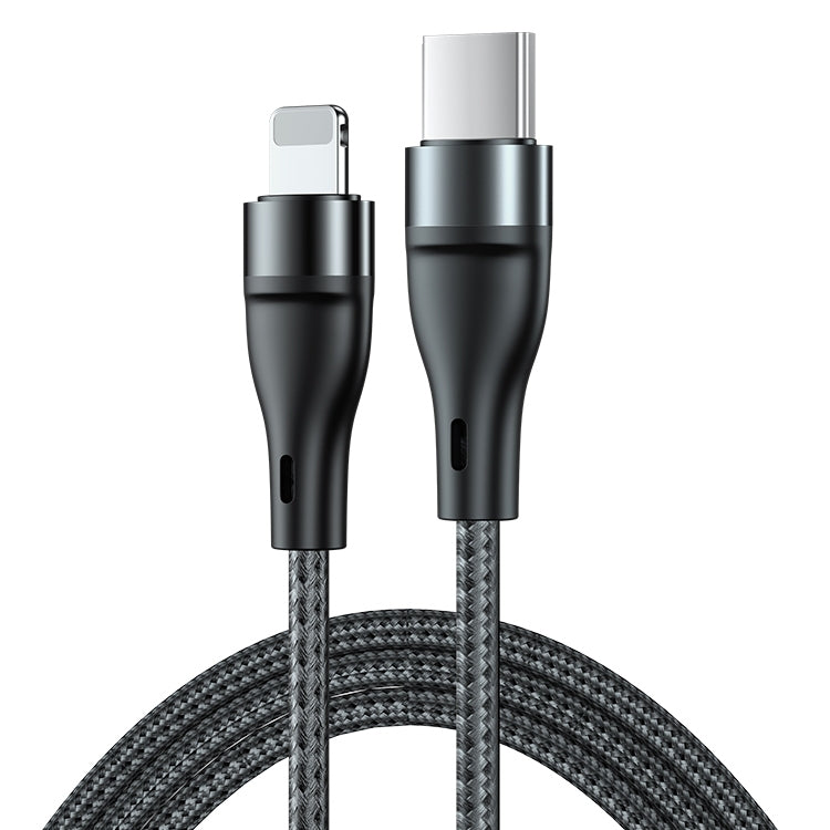 ADC-003 USB-C / Type-C to 8 Pin PD Fast Charging Weave Data Cable for iPhone, iPad, Length:2m(Black) - Normal Style Cable by PMC Jewellery | Online Shopping South Africa | PMC Jewellery