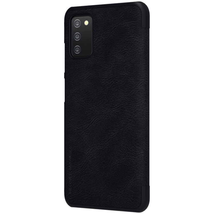 For Samsung Galaxy A03s / A037G NILLKIN QIN Series Crazy Horse Texture Horizontal Flip Phone Leather Case with Card Slot(Black) - Galaxy Phone Cases by NILLKIN | Online Shopping South Africa | PMC Jewellery