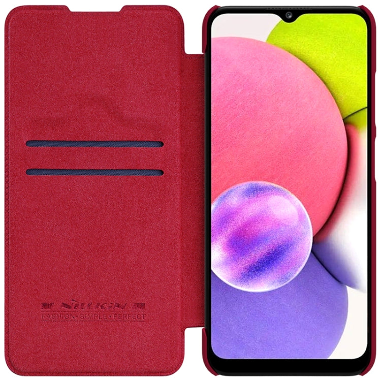 For Samsung Galaxy A03s / A037G NILLKIN QIN Series Crazy Horse Texture Horizontal Flip Phone Leather Case with Card Slot(Red) - Galaxy Phone Cases by NILLKIN | Online Shopping South Africa | PMC Jewellery