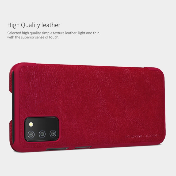 For Samsung Galaxy A03s / A037G NILLKIN QIN Series Crazy Horse Texture Horizontal Flip Phone Leather Case with Card Slot(Red) - Galaxy Phone Cases by NILLKIN | Online Shopping South Africa | PMC Jewellery