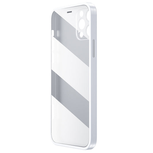 For iPhone 12 Pro WK WPC-011 Shockproof PC Phone Case with Tempered Glass Film(White) - iPhone 12 / 12 Pro Cases by WK | Online Shopping South Africa | PMC Jewellery | Buy Now Pay Later Mobicred