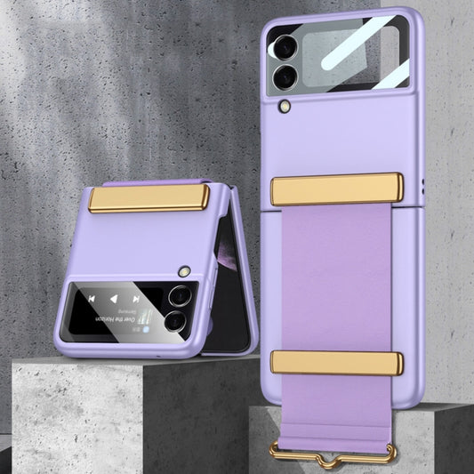 For Samsung Galaxy Z Flip3 5G GKK Ultra-thin Full Coverage Phone Case with Wristband(Purple) - Galaxy Phone Cases by GKK | Online Shopping South Africa | PMC Jewellery | Buy Now Pay Later Mobicred