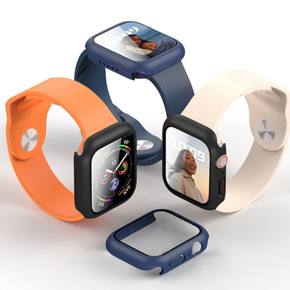 ROCK 2 in 1 PC Frame + Tempered Glass Protector Case For Apple Watch Series 9 / 8 / 7 45mmBlue) - Watch Cases by ROCK | Online Shopping South Africa | PMC Jewellery | Buy Now Pay Later Mobicred