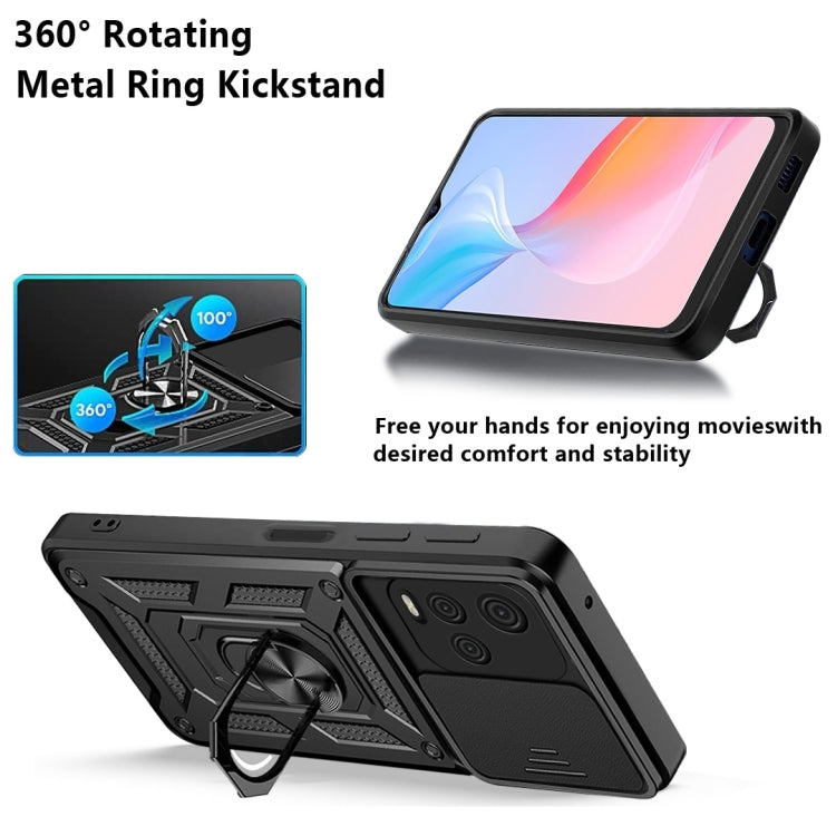 For vivo Y21s Sliding Camera Cover TPU+PC Phone Case(Black) - vivo Cases by PMC TechLife | Online Shopping South Africa | PMC TechLife | Buy Now Pay Later Mobicred