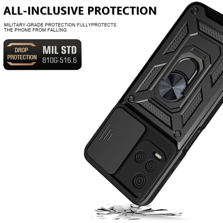 For vivo Y21s Sliding Camera Cover TPU+PC Phone Case(Black) - vivo Cases by PMC TechLife | Online Shopping South Africa | PMC TechLife | Buy Now Pay Later Mobicred