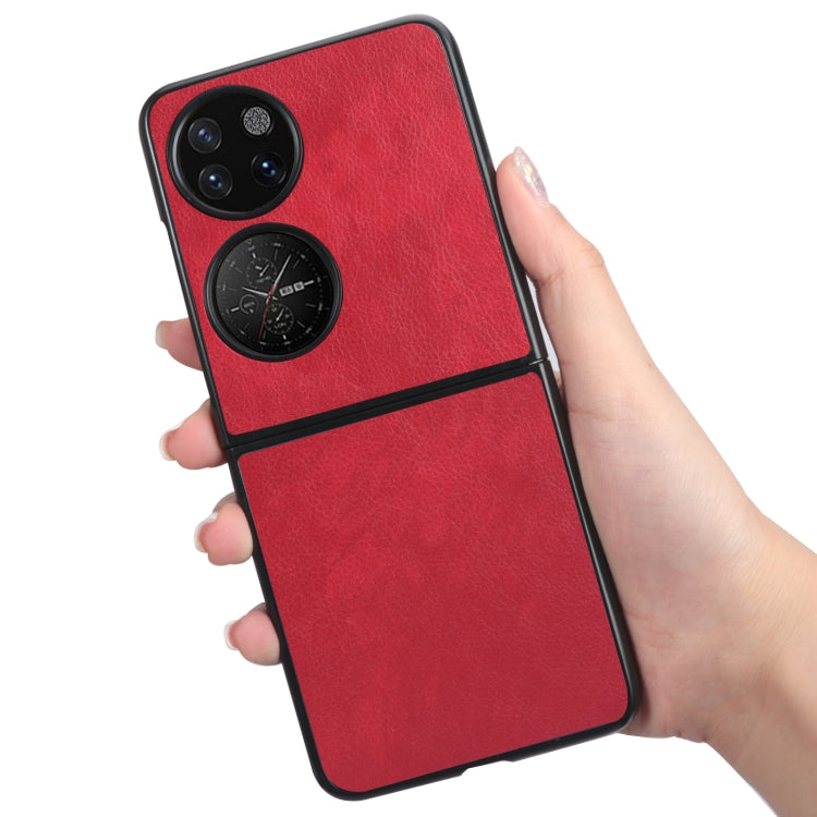 For Huawei P50 Pocket Lychee Texture Folding Phone Case(Red) - Huawei Cases by PMC TechLife | Online Shopping South Africa | PMC TechLife | Buy Now Pay Later Mobicred