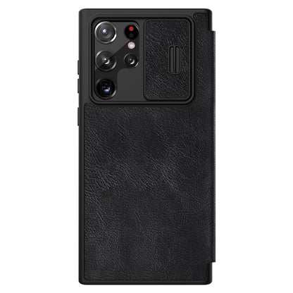 For Samsung Galaxy S22 Ultra 5G NILLKIN QIN Series Pro Sliding Camera Cover Design Leather Phone Case(Black) - Galaxy S22 Ultra 5G Cases by NILLKIN | Online Shopping South Africa | PMC Jewellery