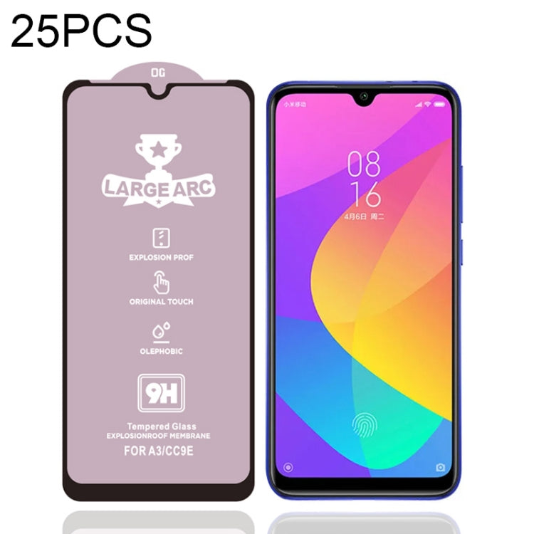 25 PCS 9H HD Large Arc High Alumina Full Screen Tempered Glass Film for Xiaomi Mi CC9e -  by PMC Jewellery | Online Shopping South Africa | PMC Jewellery