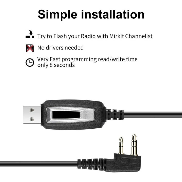 RETEVIS J9110P Dedicated USB Programming Cable for RT3S Series EDA0014386 / EDA0014407(Black) - free shipping - PMC TechLife - Order now!