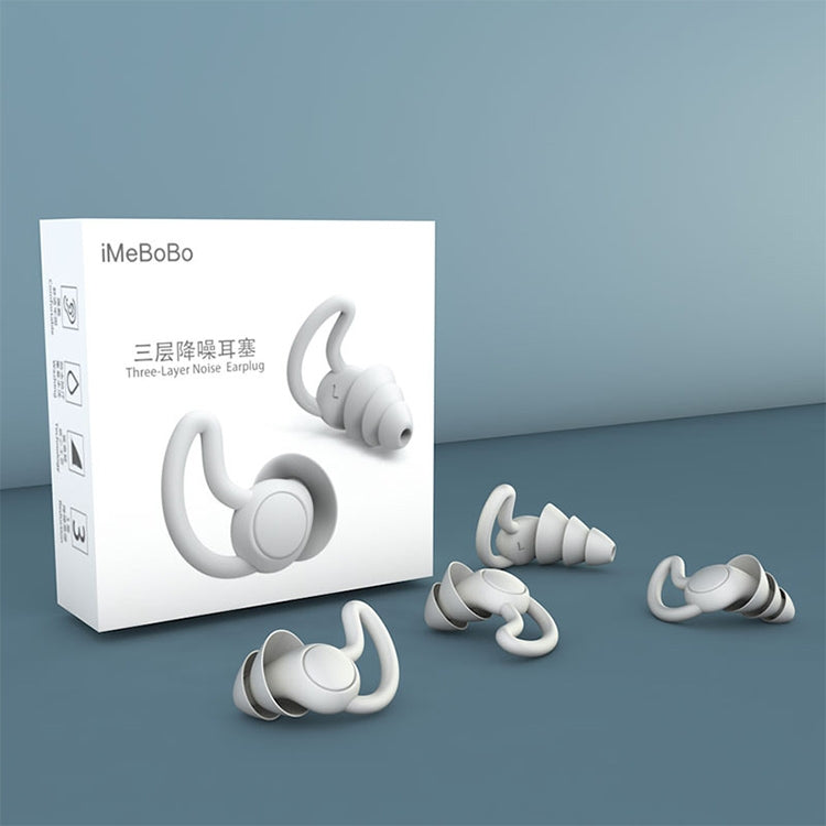 iMeBoBo A1 Shark Fin Version Nano Silicone Sleeping Noise Reduction Earplugs, Style:Two Layer(Grey) - Anti-dust & Ear Caps by PMC Jewellery | Online Shopping South Africa | PMC Jewellery