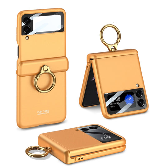 For Samsung Galaxy Z Flip3 5G GKK Magnetic Hinged Flip Case with Ring Holder(Orange) - Galaxy Phone Cases by GKK | Online Shopping South Africa | PMC Jewellery