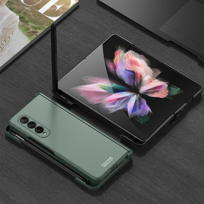 For Samsung Galaxy Z Fold3 5G GKK Magnetic Hinged Phone Flip Case with Side Pen Slot(Dark Green) - Galaxy Phone Cases by GKK | Online Shopping South Africa | PMC Jewellery | Buy Now Pay Later Mobicred