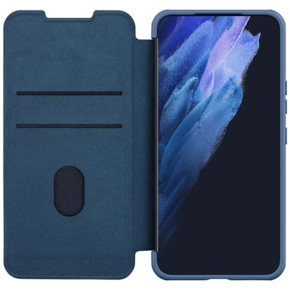 For Samsung Galaxy S22 5G NILLKIN QIN Series Pro Sliding Camera Cover Design Leather Phone Case(Blue) - Galaxy S22 5G Cases by NILLKIN | Online Shopping South Africa | PMC Jewellery